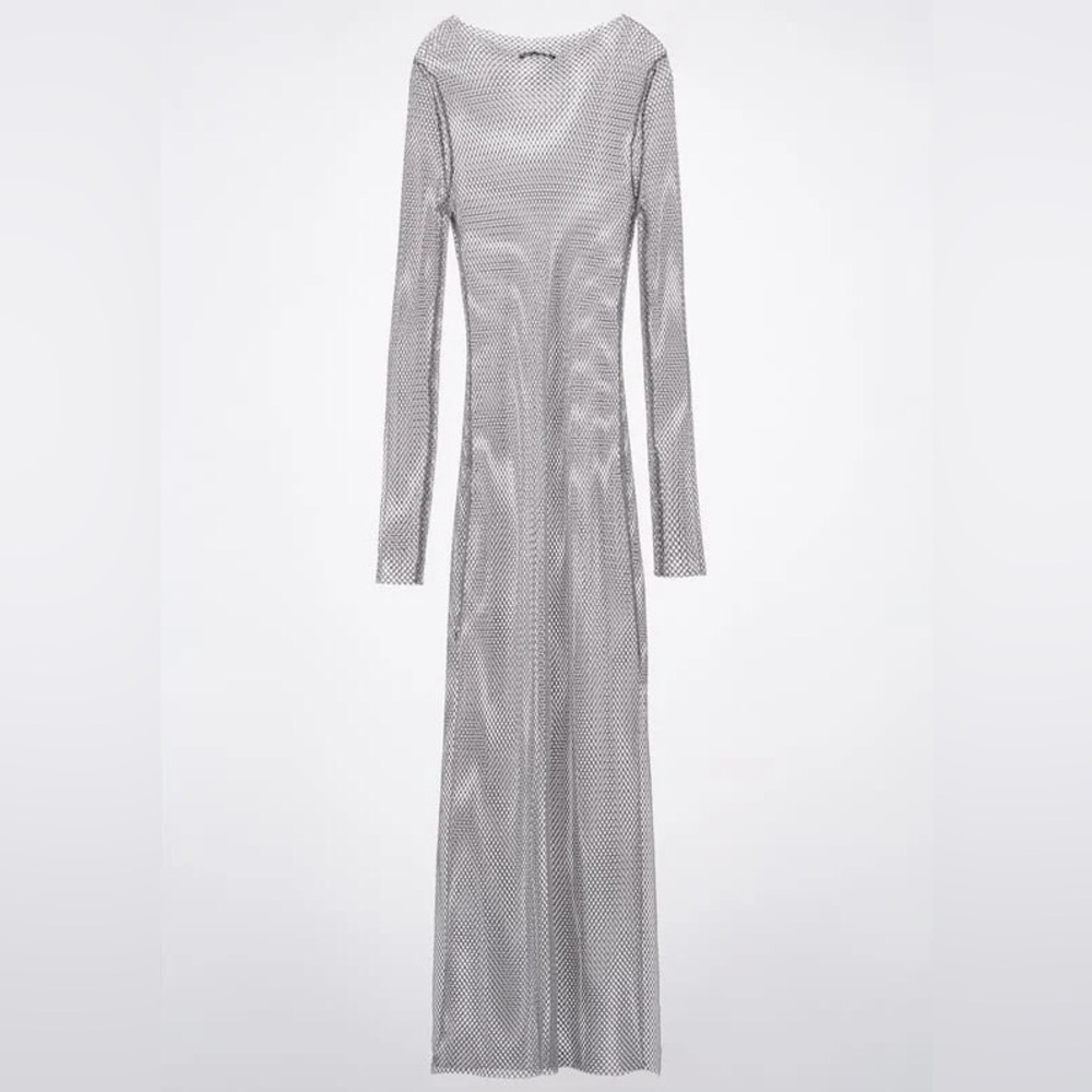 Zara SS22 Rhinestone Mesh Dress